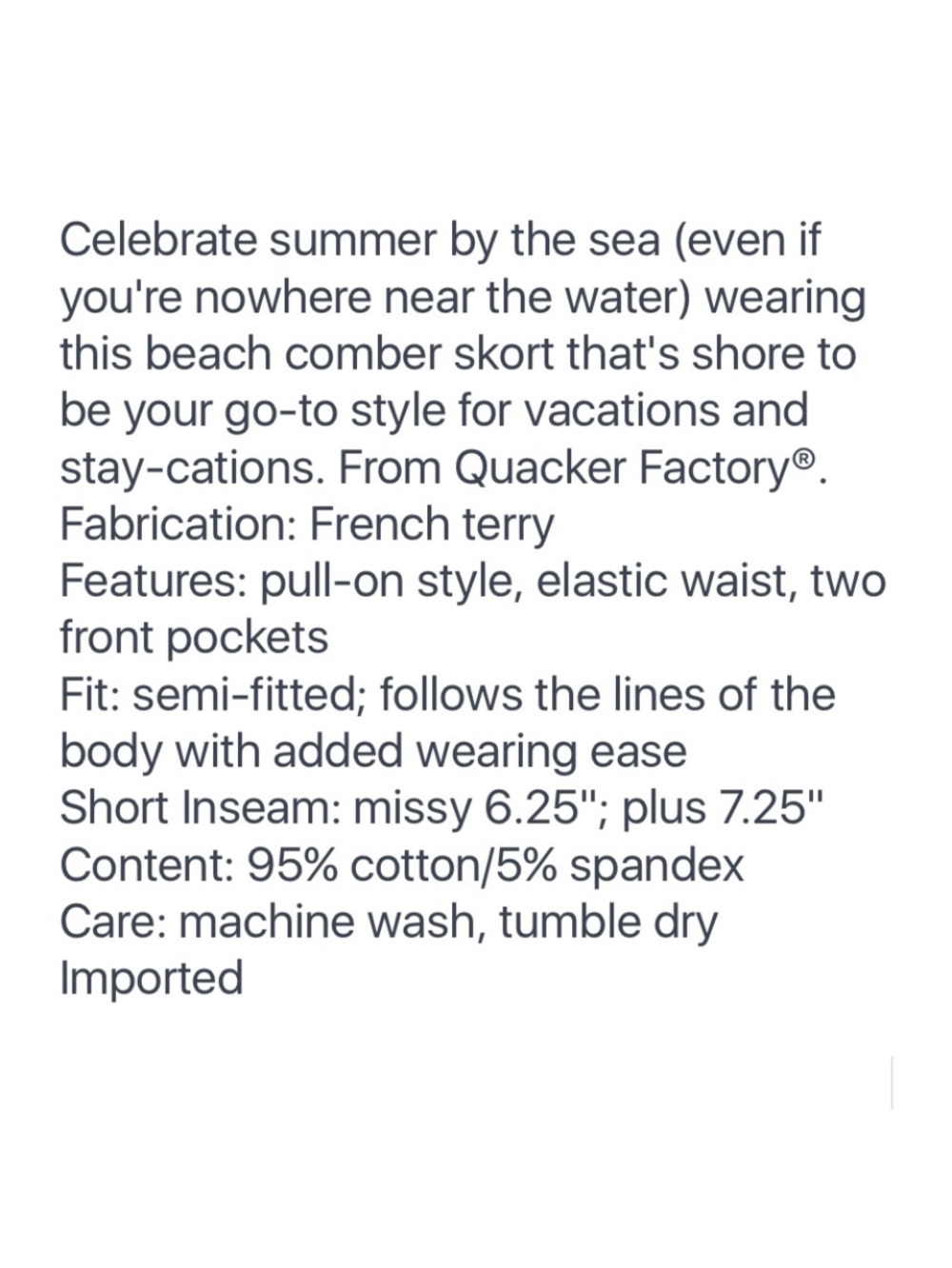 Quacker Factory Aqua Shell & Starfish Skater Skort - Picture 6 of 7